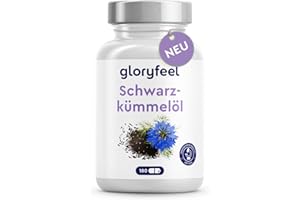Schwarzkümmelöl - 1000mg pro Tagesdosis (original Nigella sativa kaltgepresst) - 80% essentielle Fettsäuren + Vitamin E - Hoh