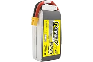 Tattu 4S Lipo Battery 14.8V 650mAh 95C Soft Case R-Line Lipo Battery Pack con Conector XT30 para UAV Drone FPV Racing RC Quadcopter multirotor de tamaño 100 a 180