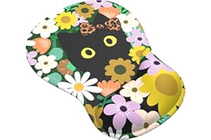 Giecy Tappetino Mouse con Poggiapolsi Gel,Ergonomico Mouse Pad con Base Antiscivolo per Casa e Ufficio(Gattino-2)