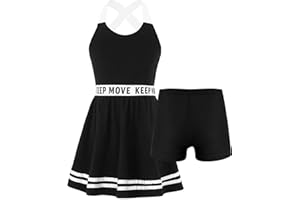 Mufeng Mode Ensemble Golf Tennis Fille 2Pcs Vêtement Tenue Sport Tennis Badminton Volleyball Plage Robe Course Fille 5-14 Ans