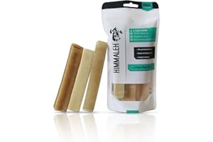 Himmaleh Yak Chews for Dogs - Yak chews for dogs Large (pack of 3) - Protein Rich Dog Chews Long Lasting Natural - yak milk dog chew - Toothsome Yak Bars for Dogs - Himalayan dog chews - Yak Snack