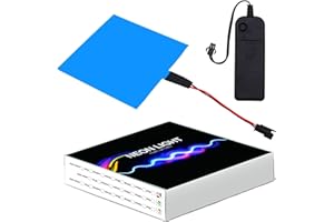 Ygmylandbb Electroluminescent Panels, EL Panels Light, EL Sheets 10 cm x 10 cm (3.93" x 3.93") ON/Slow Flash/Fast Flash, Blue, 1Pack