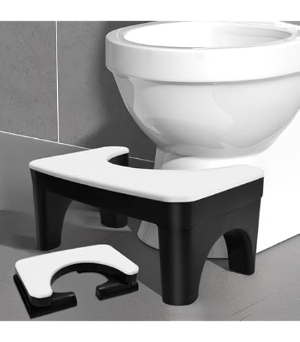 Taburete De Inodoro Ergonómico - Ayuda Para El Estreñimiento, Plegable Y Antideslizante