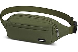 YOOLUAN Waterproof Bum Bag Waist Fanny Packs 4 Zip Pockets Travel Hiking Outdoor Sport Running Belt Holiday Hiking Doggy Bag Money Hip Pouch