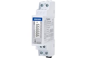 EASTRON SDM120DB-MID Contatore elettrico Monofase Uscita a impulsi 1000imp - Rete 45A kWh, Misuratore DIN a basso costo Energy Monitor, con misuratore di impulsi e display LCD retroilluminato digitale