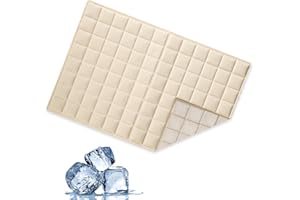 Leisuremix PCM Kühlmatte für Menschen Hund selbstkühlend, Sitzmatte Outdoor faltbar 37 x 25cm, Kühlung beginnt unter 28°C Sitzunterlage Outdoor Kinder Beige