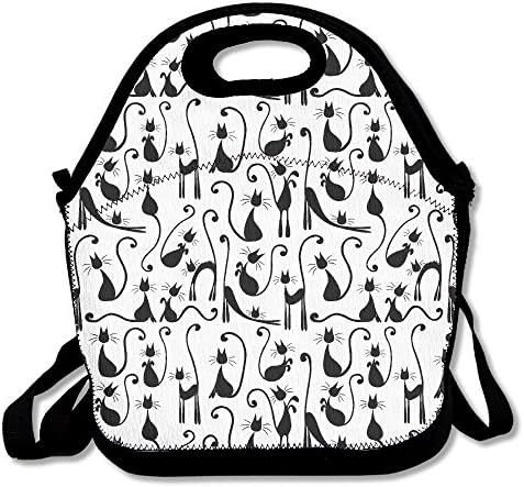 Kittens Cats Graphic Lunch Tote Insulated Reusable Picnic Lunch Bags Boxes Neoprene Food Bag