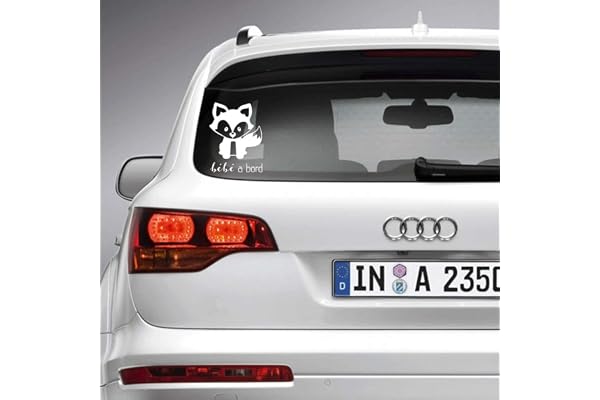 Sticker bébé à bord pour voiture Renard 20 cm Blanc - Anakiss