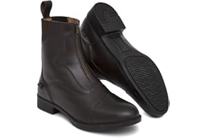 HARRY HALL Harrow Zip Jodhpur Riding Boots Women's Men's Girls Boys | Leather Yard Boots Equestrian Black Brown | UK Size 3-10