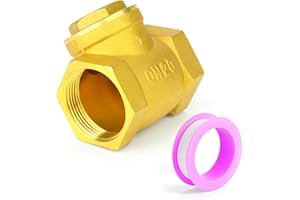 ERGAOBOY 1 pieza de válvula de retención oscilante de latón, válvula antirretorno hembra BSP de 3/4", accesorio de fontanería para evitar el reflujo del medio para aceite, agua, gas y aire