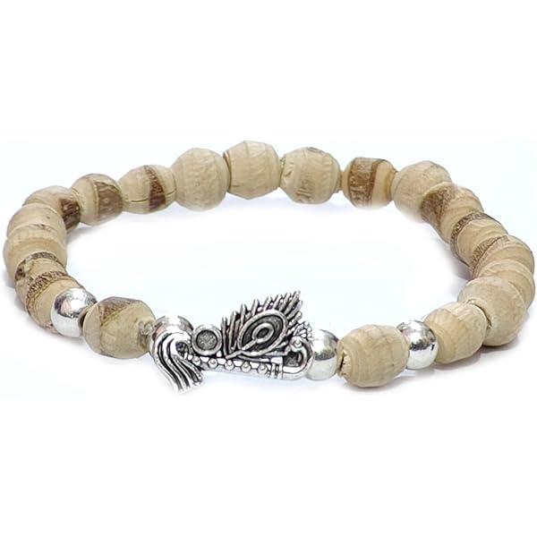 ASTROGHAR Vaijayanti Mala & Rudraksha Bracelet – Natural Beads With Krishna Charm For Protection