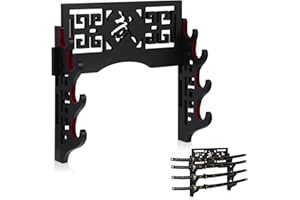 Z-fiber Supporto da Parete Spada Porta Spada espositore Imbottito Katana Wakizashi Genji e Spade Samurai,4 Tier