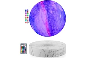 UVEHAS Schwebende Mondlampe - Levitierende Galaxie Mond Licht Fernbedienung 16 Farben LED Magnetische Levitation Spinning 3D-Druck Mond Nacht Lichter Schreibtisch dekorative Lampe kreative Geschenke