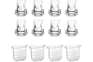 LYREH 8 szt. Zaworów Typu Duckbill i 4 szt. Membrany Silikonowej Kompatybilne z Lansinoh Discreet Duo Eufy E10/S1/S1 Pro NCVI/NICEGREEN/Nuliie/Zooawa/Sunnaltree S32, Części Zamienne do Laktatora