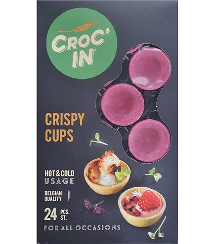 CROC’IN – Eetbare Vulbare Schaaltjes Black – Bodem voor Patisserie ou Hapjes – Ambachtelijk & Veganistisch – 24-delig