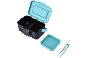 VIFERR Fishing Bait Box, Fishing Tackle Boxes Portable Worm Box Bait Storage Case Fishing Maggot Container with Interlayer & Tweezers for Outdoor Travel Camping