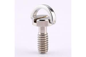 TOSUNY 1/4" D‑Ring Screw, Stainless Steel D Shaft D-ring 1/4" Mounting Screw, for Camera Tripod Monopod Quick Release Plate