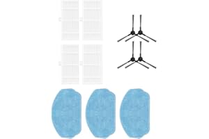 MIRTUX Pack de Accesorios Compatible con Robot Aspirador Cecotec Conga 999 Origin X-Treme - Kit de Recambios Completos - Incluye 4 Filtros, 4 Cepillos Laterales y 3 Mopas