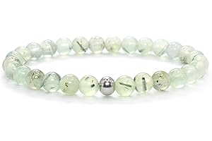 Echtes Prehnit Edelstein Armband mit 6mm Perlen - verschiedene Längen - Heilstein Schutzstein Talisman Glücksbringer Geschenk (Prehnit, 18CM)
