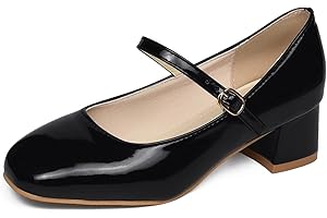 TRIWORIAE-Chaussures Mary Janes à Petit Talon pour Femmes Confortables Légères Noir