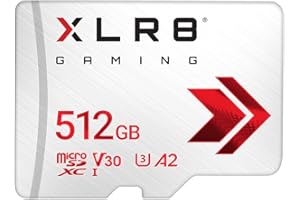 PNY XLR8 Gaming 512 GB Class 10 U3 V30 A2 microSDXC Flash Memory Card, Read speed up to 100MB/s, Ideal for smartphones, tablets, handheld consoles