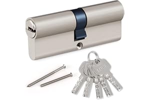 Hengsong Zylinderschloss,Schließzylinder 40/40 Doppelzylinder mit 5 Schlüsseln aus Zinklegierung geeignet für alle Arten von Türen