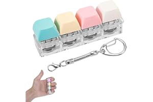 FOEEORT Keyboard Fidget Toy, Fidget Keyboard, 4 Button Fidget Keyboard Keychain Stress Relief Toys, for to Relief Stress Pass the Time Decompression Gift for Boys Girls Students Teens