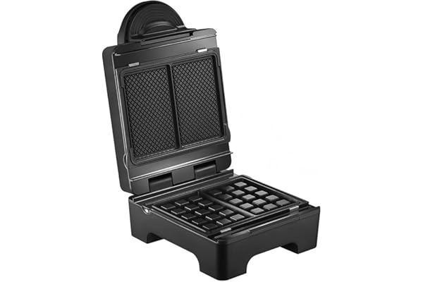 LAGRANGE Gaufrier Tart'Gaufres, 1070W, 3 jeux de plaques inclus, gaufres avec grosses alvéoles d’un côté et surface lisse pour tartiner de l’autre, Plaques amovibles, Multifonction, 029424