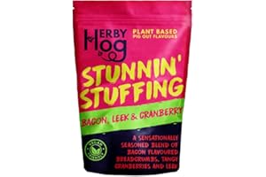 HERBY HOG PLANT BASED PIG OUT FLAVOURS Vegan Stuffing Mix - Bacon Leek and Cranberry Stunnin' Stuffing - 125g - Plant Based - Resealable Packet - Made in the UK by Herby Hog