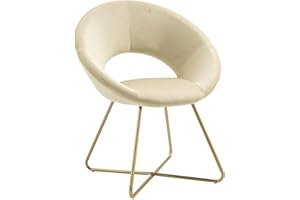 IL GRUPPONE PASSIONE CASA Poltrona Tonda Camera da Letto in Velluto Design Moderno, Sedia Imbottita Circolare con Gambe in Metallo Placcato Oro - Poltroncina per Salotto con Seduta Morbida Modello Grace - Beige