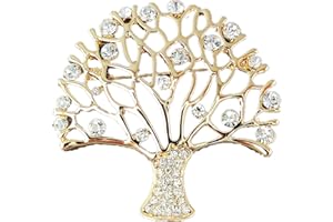BEST BADGE Quality Crystal Tree Of Life Brooch for Women, Rhinestone Christmas Tree Brooch Pin Jewellery Gifts