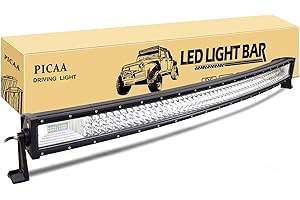 PICAA 7D Tripla Fila Curvo Barra LED 42 Pollici 540W Fascio Combinato per 4x4, Auto, Trattore, Camion, ATV, Barca - Fari da Lavoro 12V 24V