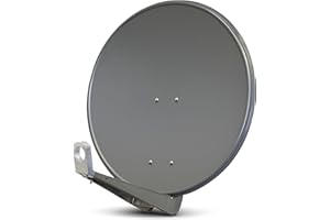PremiumX DELUXE85 Satellitenschüssel 85 cm Sat Schüssel aus Aluminium in Anthrazit Offset Satelliten Antenne FullHD 4K UltraHD