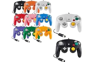 FAIRY TAIL & GLITZER FEE Controller Für Game Cube Weiß und Switch kabelgebunden Gamepad Joypad (Schwarz / Weiß)