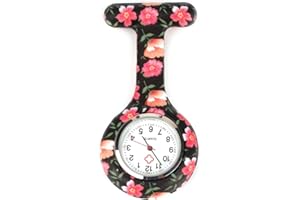 WONOLO Nurse Watch Brooch, Silicone Nurse Watch Doctor Paramedic Medical Staff Lapel Pin-on Brooch Hanging Pocket Fob Watch