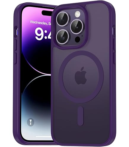 Qasyfanc Cover Magnetica per iPhone 16 Compatibile con MagSafe,con 2 Pezzi Vetro Temperato Pellicola, Cover Slim Fit [Antiurto Militare],Nero