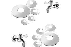 SIXHAOBU 10 st kran-rosett, rosetter för värmerör, rosett, duschblandare, 22 mm/26 mm, 34 mm/42 mm/51 mm, rostfritt rörskydd, radiatorrosett för kranar, slangkranar