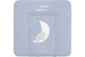 Schnucky Wickelauflage - weiche Baby Wickelunterlage, Wickeltischauflage, wasserdicht und abwaschbar, für Wickeltisch/Wickelkommode geeignet. [75 x 72 cm, Traum]