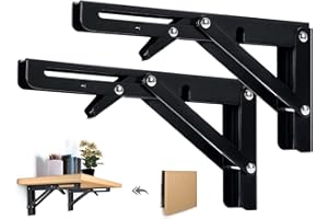 Beinhome 2 szt. składana konsola, do dużych obciążeń, 500 mm, wsporniki regałowe, składany, czarny, składany zawias do blatów, stół ścienny, oszczędność miejsca, nośność 90 kg