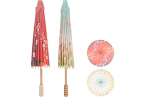 NOLITOY 2 unids Paraguas Japonés Paraguas Clásico Paraguas de Papel Vintage Chino Colgante Paraguas Decoración para el Hogar Tienda de Fotografía Al Aire Libre Objetos