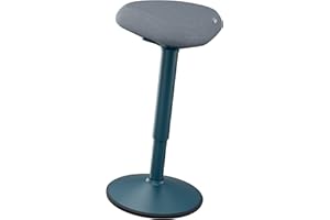 ‎LEITZ Leitz Ergo Active Standing Stool with Dual Density Foam Comfort Seat, Office Stool Height Adjustable from 57 to 82 cm, Seat Cover Made of 100% Recycled Material, for up to 110 kg, Ergo Series, Dark