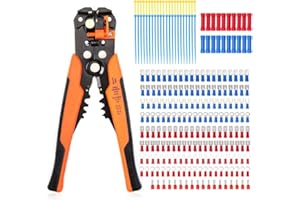 TIMIYOU Wire Stripper Crimper Set, 260PCS 0.2~6mm² Ferrule Crimper Plier Kit with Cold-Pressed Terminal, Tube Terminal, Cable Tie and Pliers, Wire Terminals Crimping Pliers Kit for Cutting Crimping