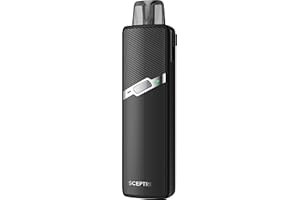 TVDC Sceptre 2 Pod Vape Kit for Innokin Pods | Compact Design | 1400mah Internal Battery | Two Power Settings | MTL & RDTL Smooth Vaping | 2ml Cartridge No Nicotine (Black)