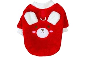 CRETVESTSAR Dog Fleece Jumper for Small Dogs, Clothing Accessories for Dogs in Spring Autumn Winter Days, Equafleece Dog Coats with Warm Plush, with Traction Loops, Keeps Pets Warm and Stylish (Red)
