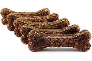 DOGBOSS Huesos masticables Cistus Incanus e Ingredientes 100% Naturales. Recomendados para Cachorros y para Perros Mayores. (5 Huesos con cistus incanus y Pato & Manzana, 12 cm)