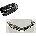 Acube Mart Austin Racing Exhaust Silence carbon with EXHAUST SILENCER BEND PIPE Steel AEROX LINK Bend Pipe for YAAMAHA AEROX 155 BP-1