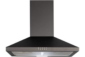 SIA CHL60BL 60cm Pyramid Chimney Cooker Hood Kitchen Extractor Fan In Black [Energy Class B]