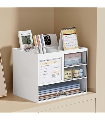 Acan Tradineur - Loira Commode De Bureau En Plastique, 4 Tiroirs Transparents, Tour De Rangement