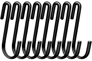 Baoswi 20 Stück robuste S-Haken 6 cm S-förmige Haken zum Aufhängen große Kleiderbügel für Küche, Bad, Schlafzimmer und Büro (schwarz)