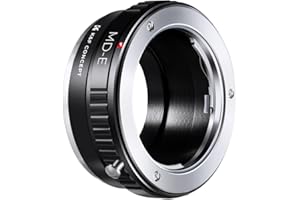K&F Concept MD to NEX Lens Mount Adapter, Compatible with Minolta MD MC Mount Lens and Compatible with Sony Alpha E Mount Cameras
